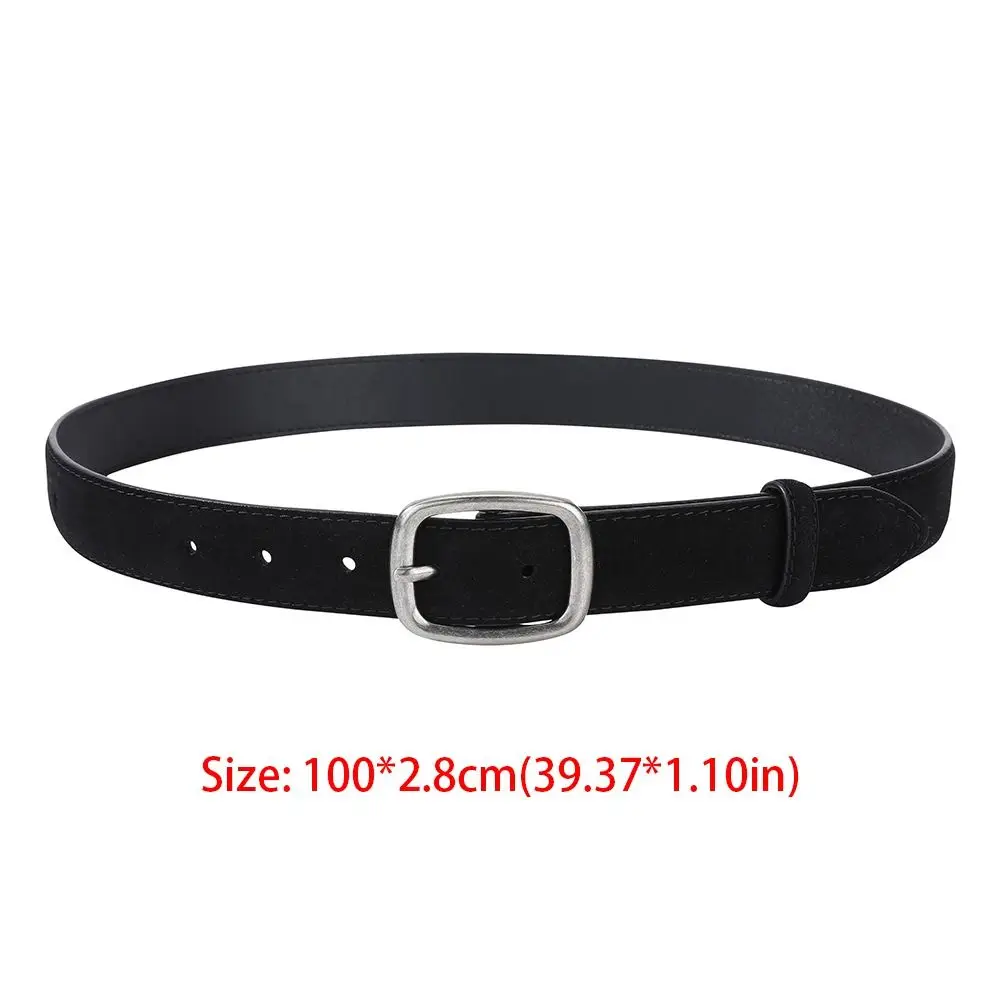 Модный декор для джинсов, замшевый ремень, ширина корейского стиля, пояса из искусственной кожи, серебряная квадратная пряжка, модное украшение для брюк для женщин/девочек