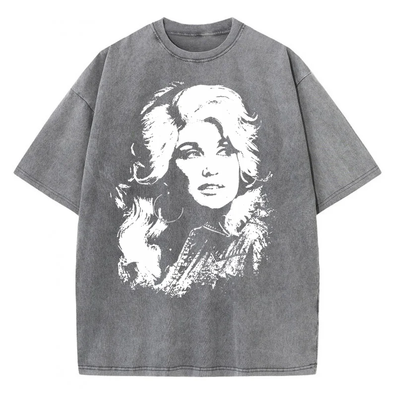 Vintage Washed Dolly Parton T Shirt Man Woman Country Music Tee Classic Western Cowgirl Graphic Tee Y2k Clothes Oversized