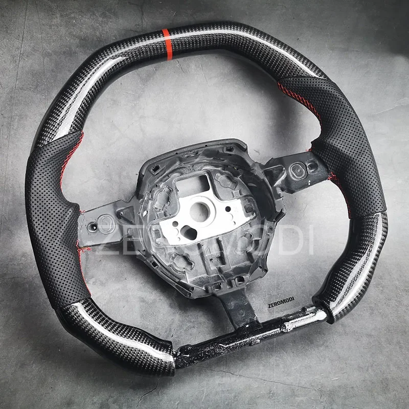 

For Lamborghini Huracan All Models Steering Wheel Real Forged Carbon Fiber 2014-2024 Red Racing Stitch