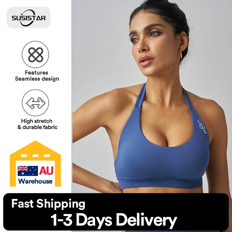 SUSISTAR Sports Bras for Women High Support, Removable Padded Sports Bra Adjustable Comfortable Everyday Yoga High Impact Sports