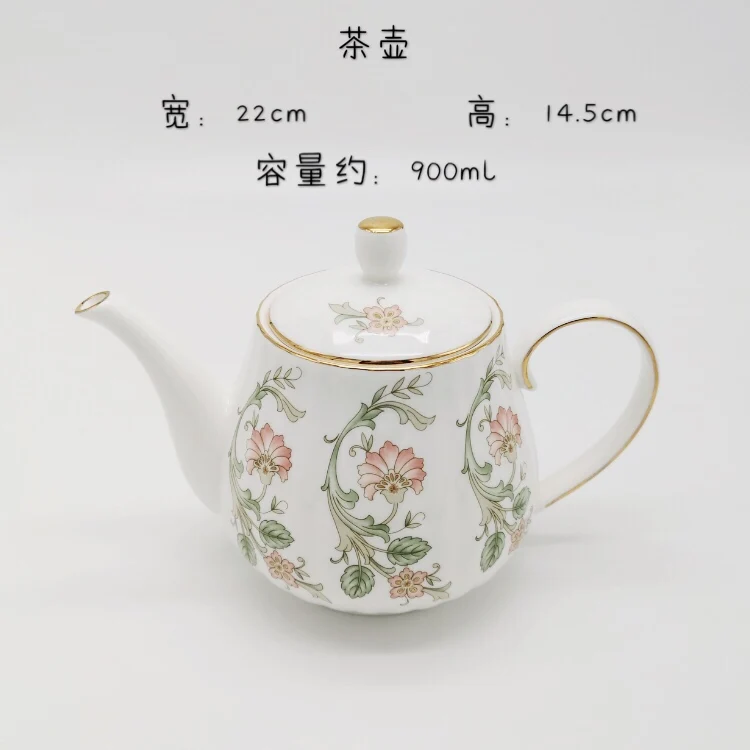 Bone china Coffee cup dish set British afternoon tea tableware retro Coffee cup coffee pot tea pot sugar can