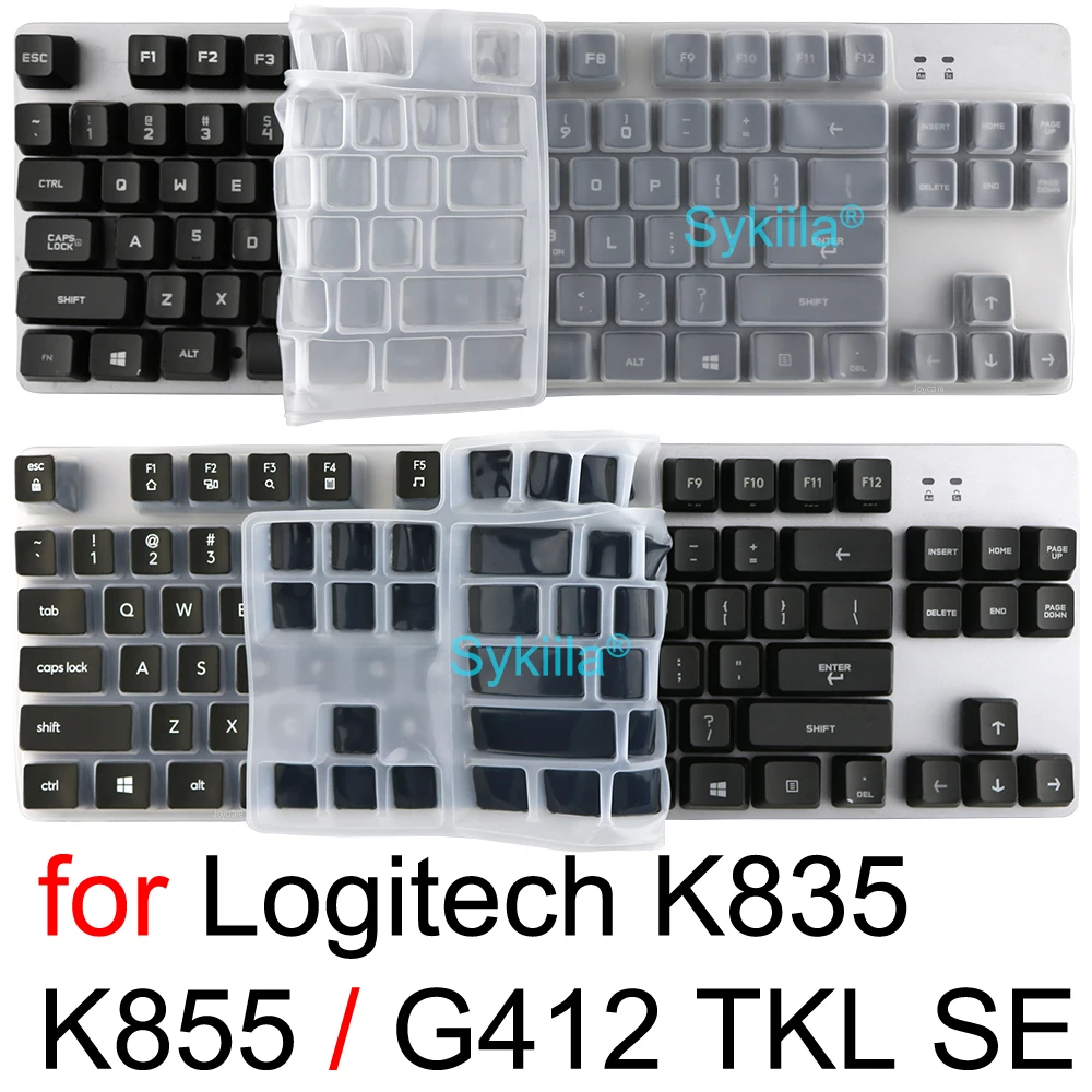 로지텍 K835 K855 TKL G412 TKL SE 용 K835 키보드 커버, 기계식 보호 스킨 케이스, 투명 실리콘