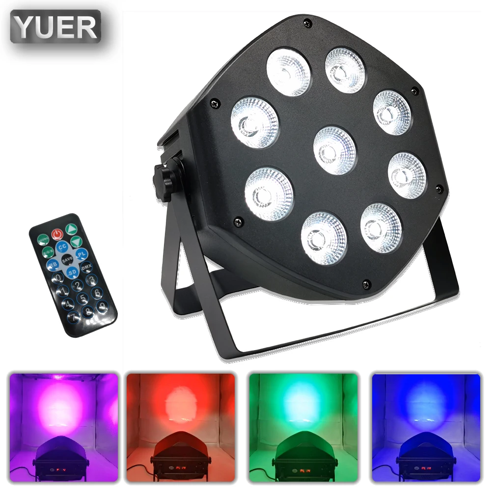 

9X10W LED RGBW Par Light UV Strobe Effect Light Wireless Remote DMX512 7CH For DJ Disco Stage Music Party Indoor Bar Mini Par