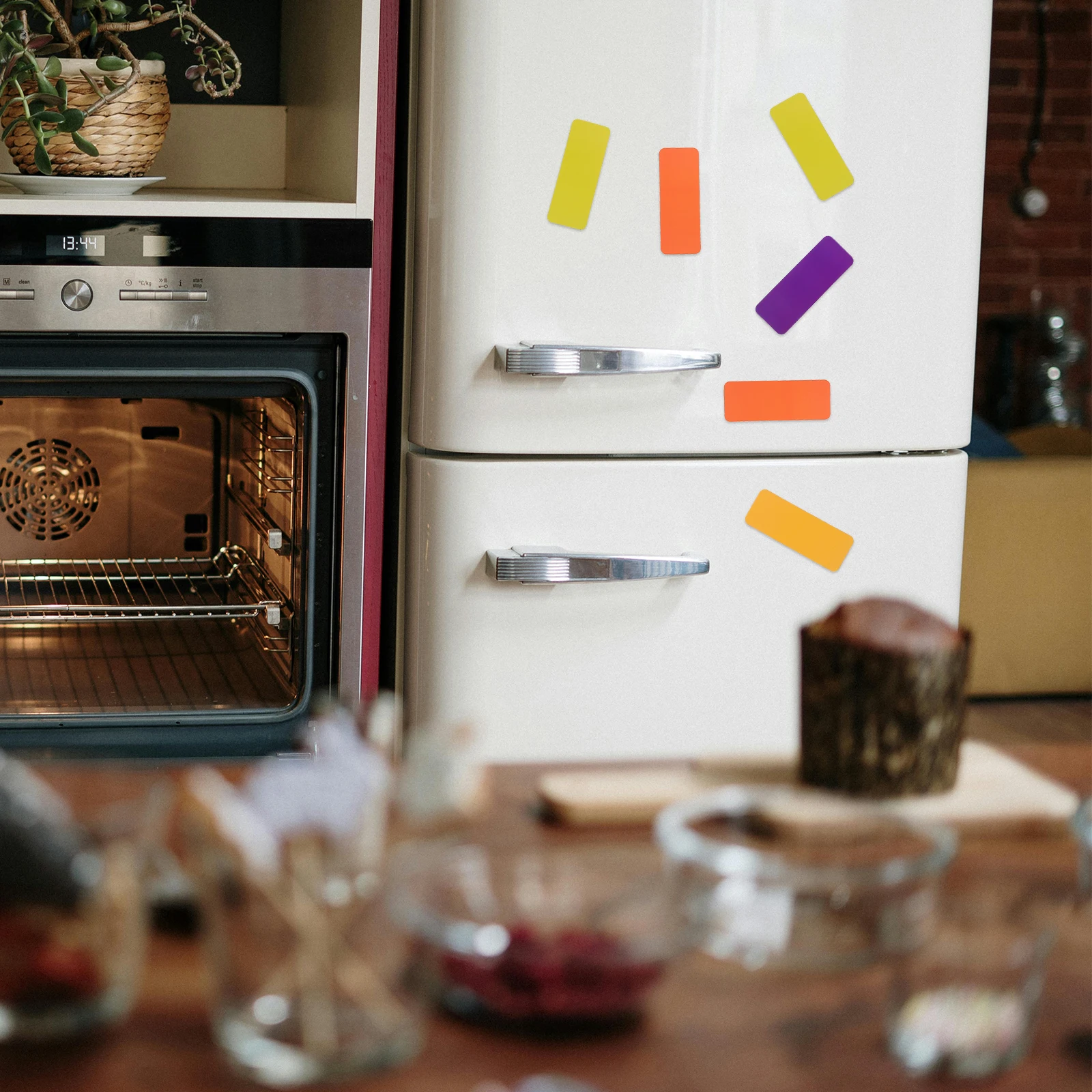 

72pcs Magnetic Labels Writable Erasable Fridge Magnets Whiteboard Stickers for Home Office Locker Colorful Reusable Tag Board