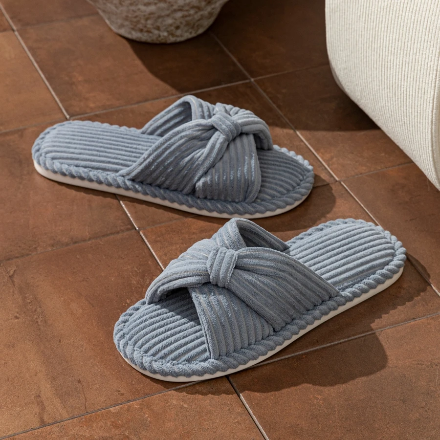 봄과 가을 여성 실내 슬리퍼 패션 귀여운 리본 부드러운 밑창 편안한 통기성 캐주얼 홈 슈즈