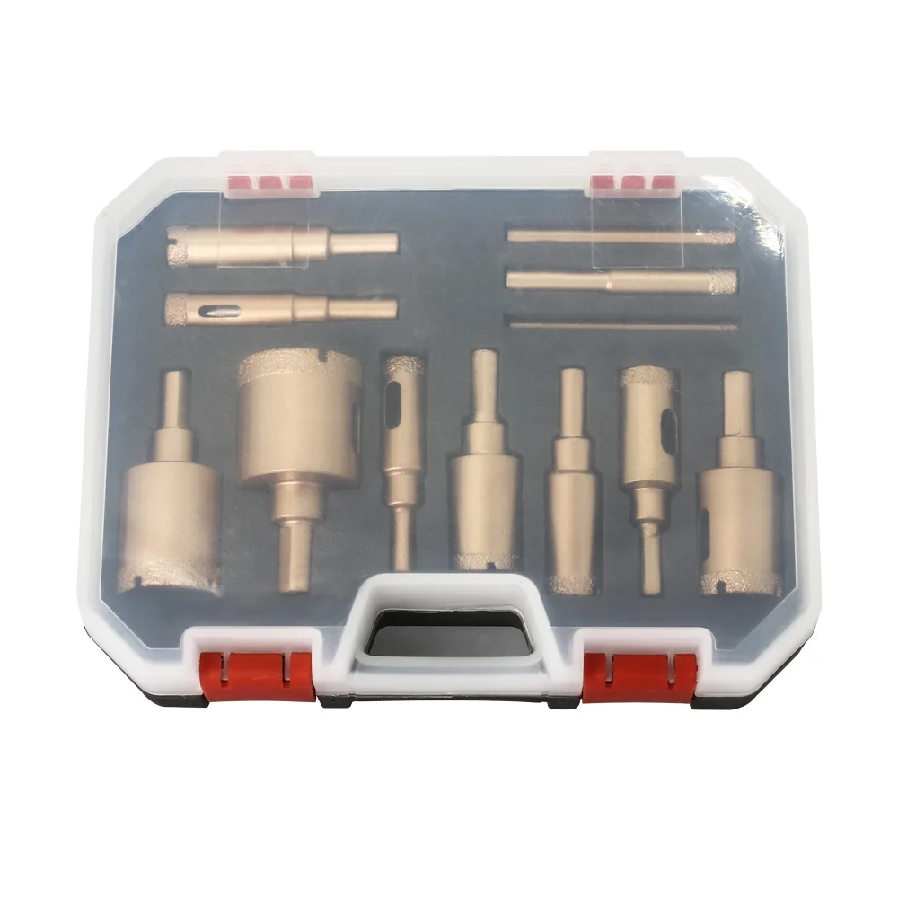 Imagem -05 - Diamante Revestido Brocas Conjunto 1012 Pcs 635 mm Hole Saw Kit Ferramentas Manuais para Vidro Mármore Granito Pedra Telha Cerâmica Caixa de Plástico Acessórios para Ferramentas Eléctricas Entrega Gratuita Alta Qualidade