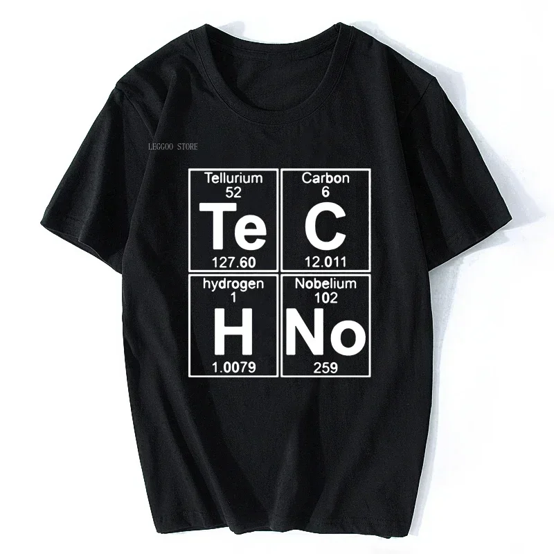 Techno Dance Music T Shirt Rock Band Cool Popular Teens Comic Comfy Harajuku Chemical Element English Letters Printed Y2k Tops