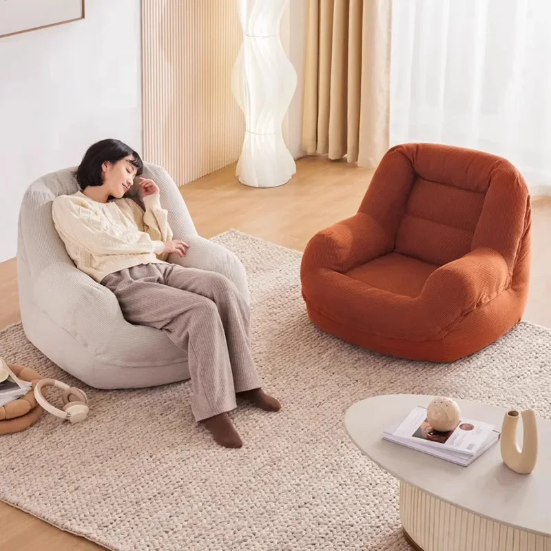 2026 New Lazy Sofa Bed for Bedroom and Living Room Single Person Small Bean Bag Chair Floor Storage Organizer Dustproof Yellow