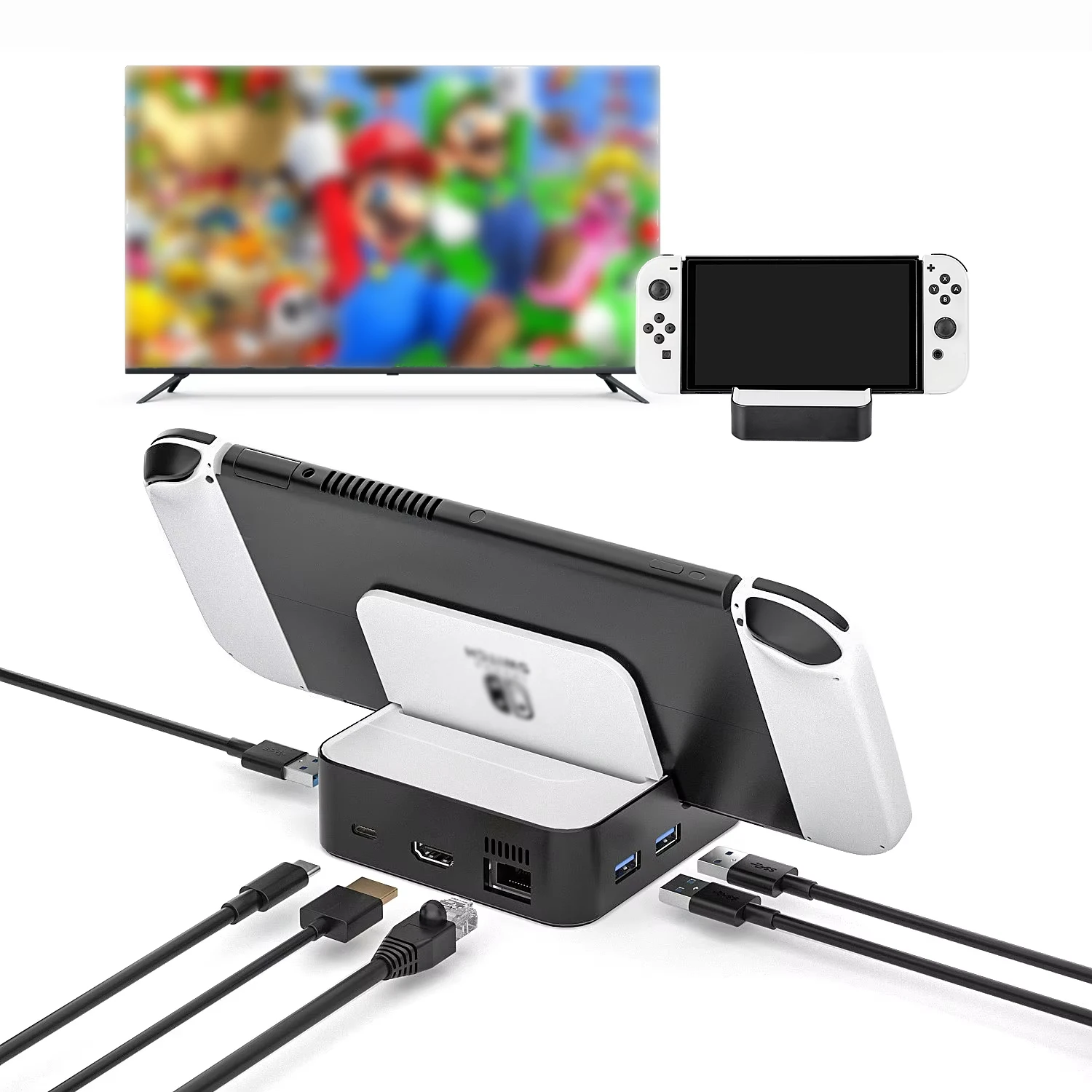 Nintendo Switch(ドック、HDMI・充電コード、本体、SDカード) Amazon | Nintendo Switch用ドックステーション、USB-C3.1ケーブル付き