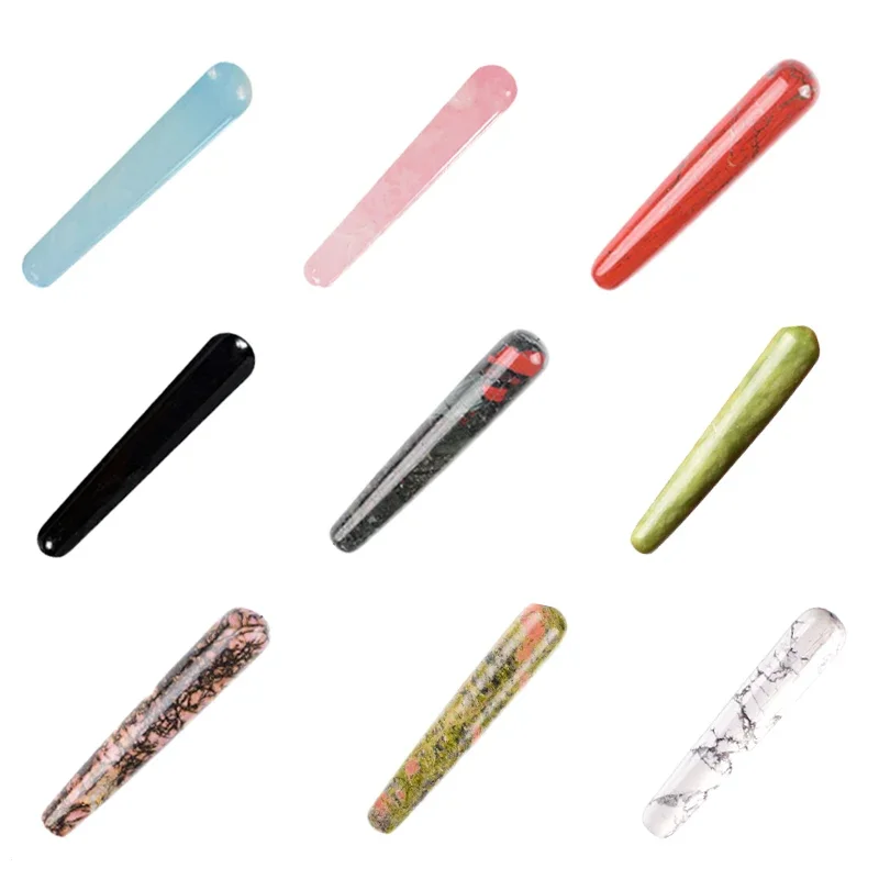 Yoni Wand Rose Quartz Massage Stick White Crystal Massage Wand Natural Jade Face Point Guasha Massage Face Spa Massager
