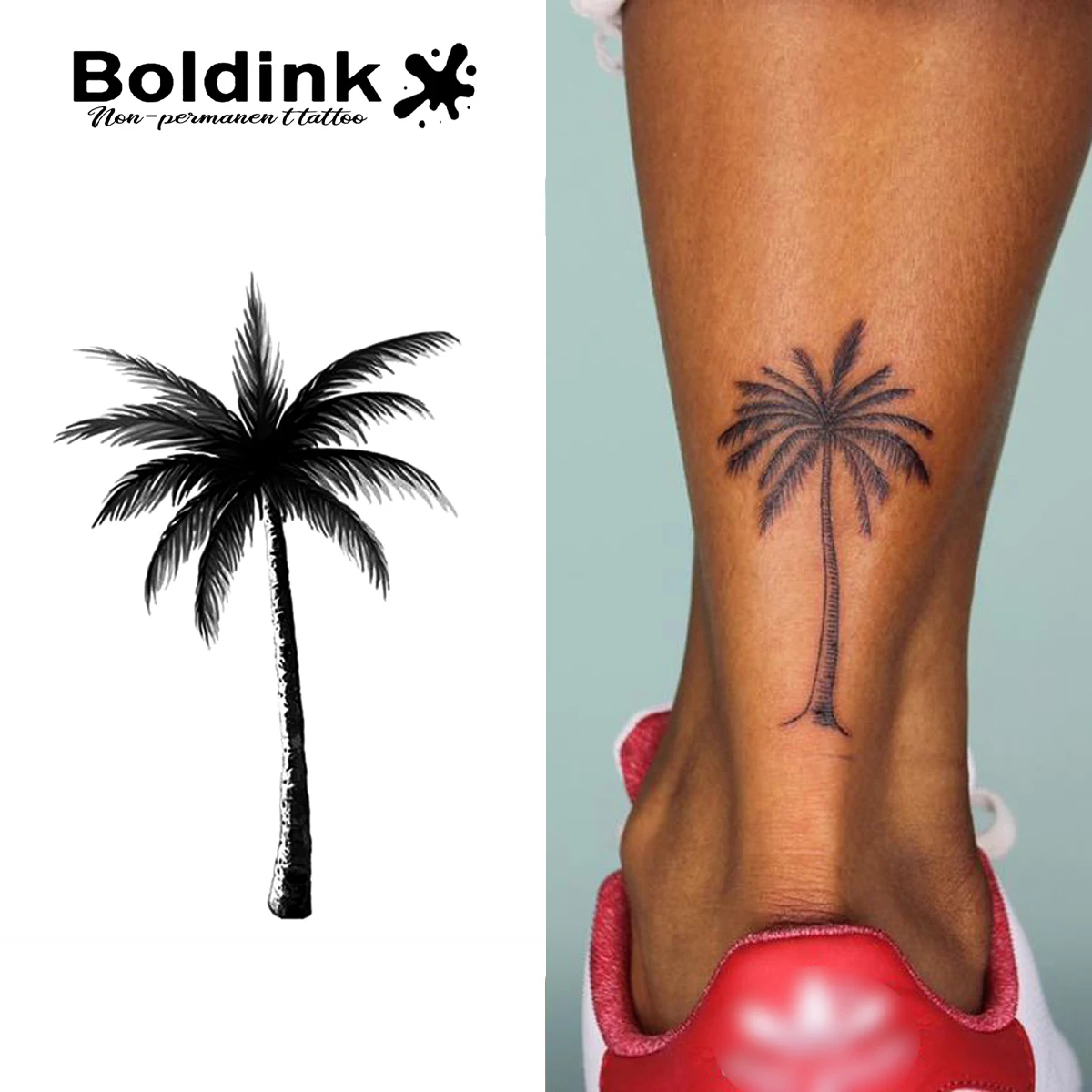 Swaying Palm Temporary Tattoo,Lasts To 15 Days New Technology Magic Waterproof Semi Permanent Sticker.