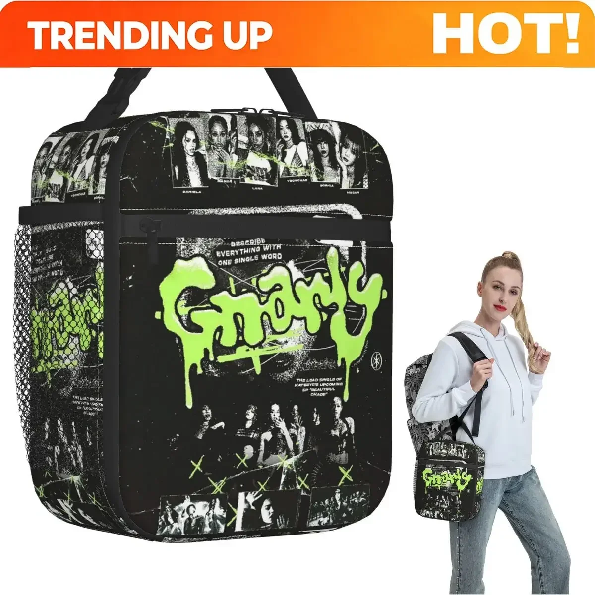 Custom Bag Custom Korean Style KATSEYE Gnarly Insulated Lunch Bag For Women Children Portable Food Boxes Thermal Lunch Box Tote