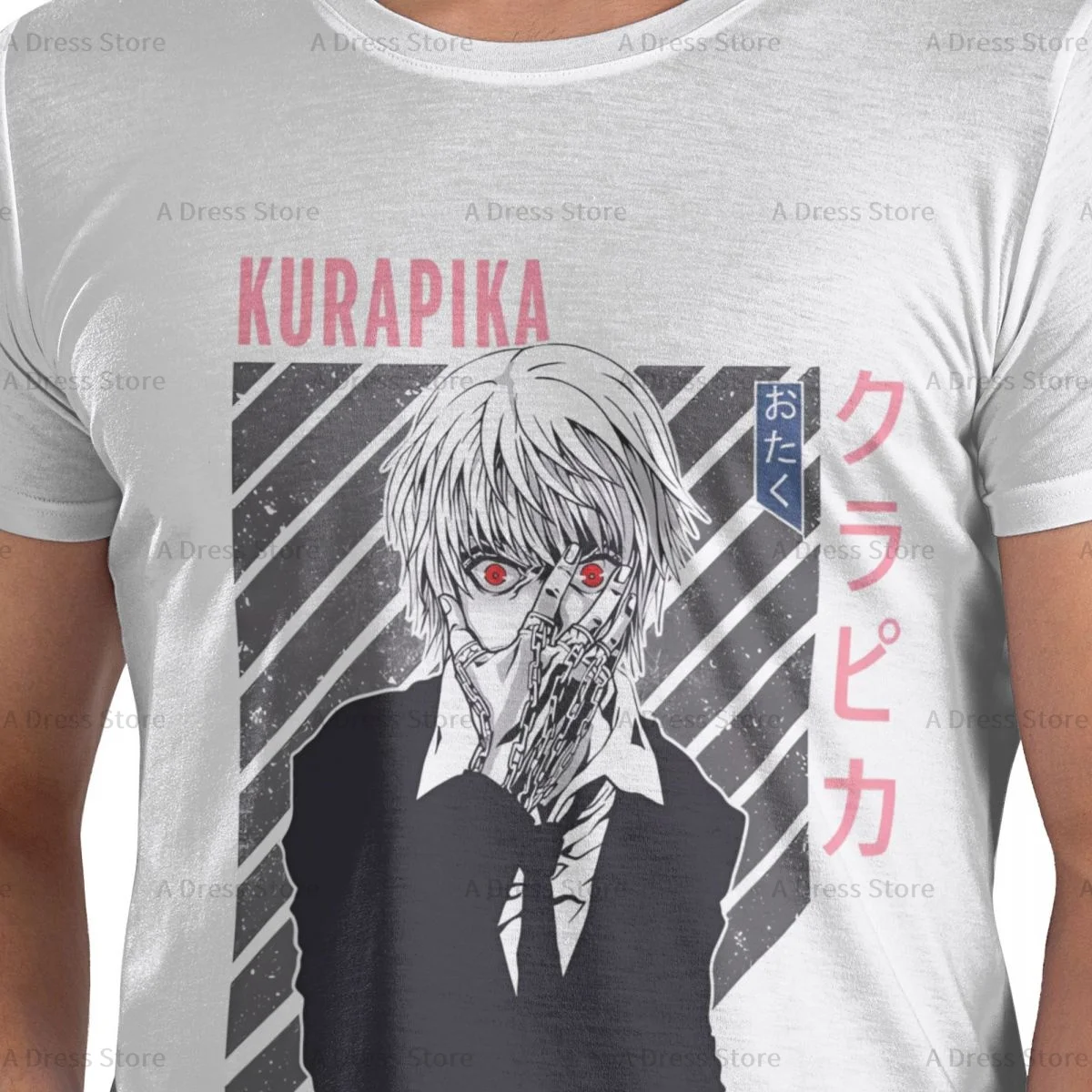 HXH Vengeance Kurapika OTAKU Men's round neck T-shirt,Oversized print Tee Shirt,Casual Large Size Tshirt