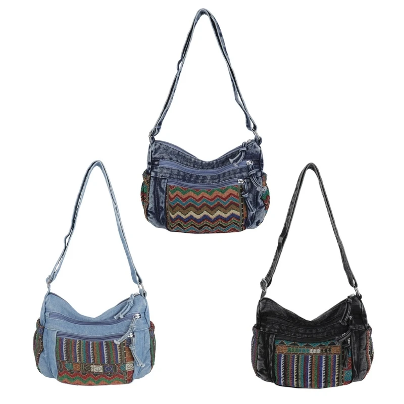 

N7YF Jean Shoulder Purses for Women Small Crossbody Bags Shoulder Bag Hoboes Handbags with Adjustable Shoulder Strap