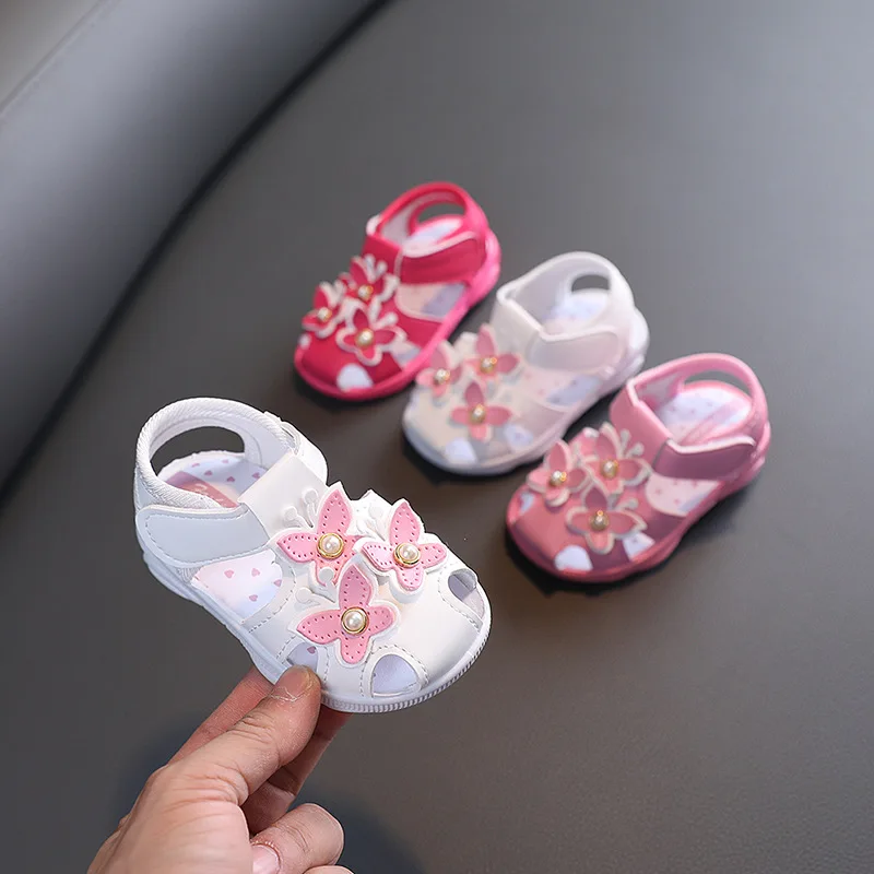 

Infant Girls Sandals Summer Baby Shoes Can Make Sounds Cute Bow Princesses Kid Toddler Children Soft First Walkers