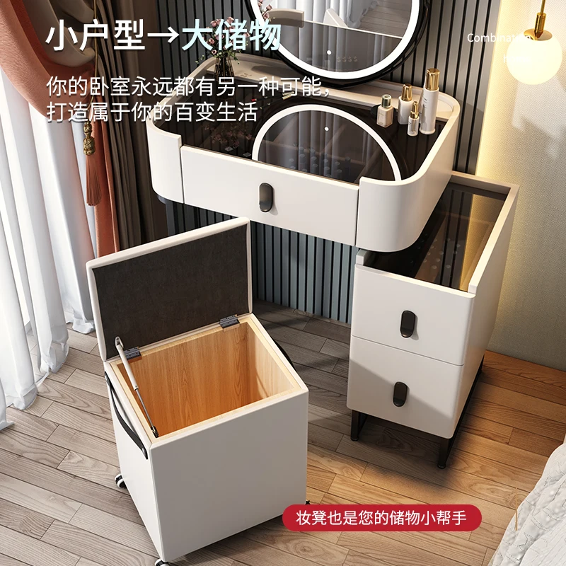 Bedroom Wooden Makeup Table Filing Small Luxury Drawers Cosmetics Dressing Table Beauty Stool Comoda Pra Quarto Room Furniture