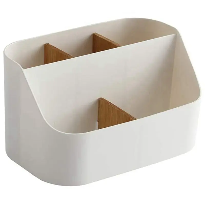 TFTP-4X Desk Organizer Remote Control Holder Makeup Caddy Box For Home & Office