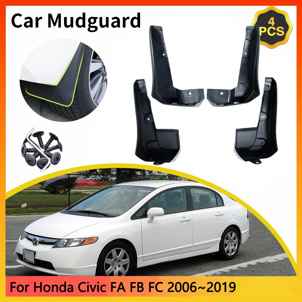 For Honda Civic FA FB FC MK8 MK9 MK10 2006~2019 Car Mudguards Mudflap Mudguard Splash Guards Mud Flaps Fender Auto accessories