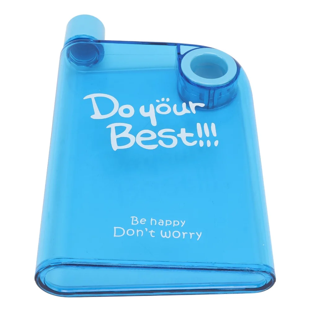 Portable 420ml Water Bottle Resin Light Weight Travel Mug Portable Bright Color Slim Flat Bottle Outdoor Use