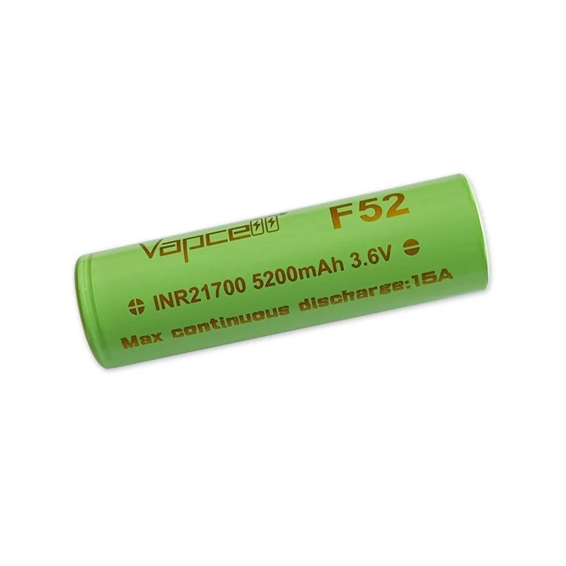 Original Vapcell F52 21700 5200mah 15A Battery INR21700 3.6V Rechargeable Battery For Toys Flastlight High Power Cell