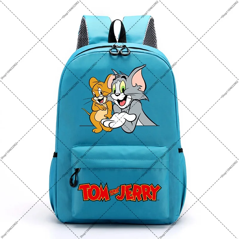 Tom and Jerry Students Schoolbag Cartoon Anime Pattern Printed Backpack Back To School Large Capacity Backpacks Stationery Gifts view 2