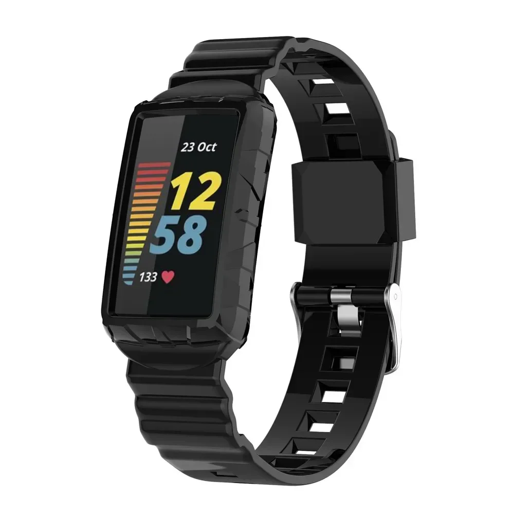 Correa suave transpirable para Fitbit Charge 6, 5, 4, 3, correa de silicona para reloj inteligente Fit bit Charge 6, 5, 4 SE 3