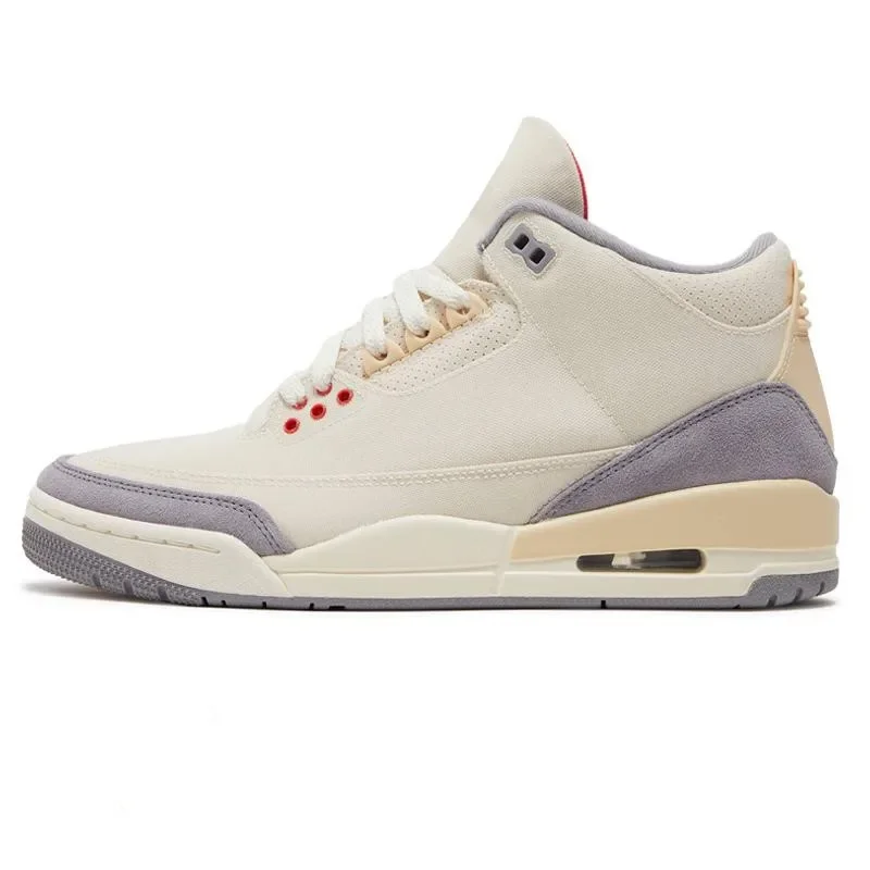 مصمم 3 أحذية رياضية 3 أزرق رجل إمرأة 3s أسود أسمنت Lvory Fear Pack حذاء منتصف الليل البحرية امرأة أحذية بنية