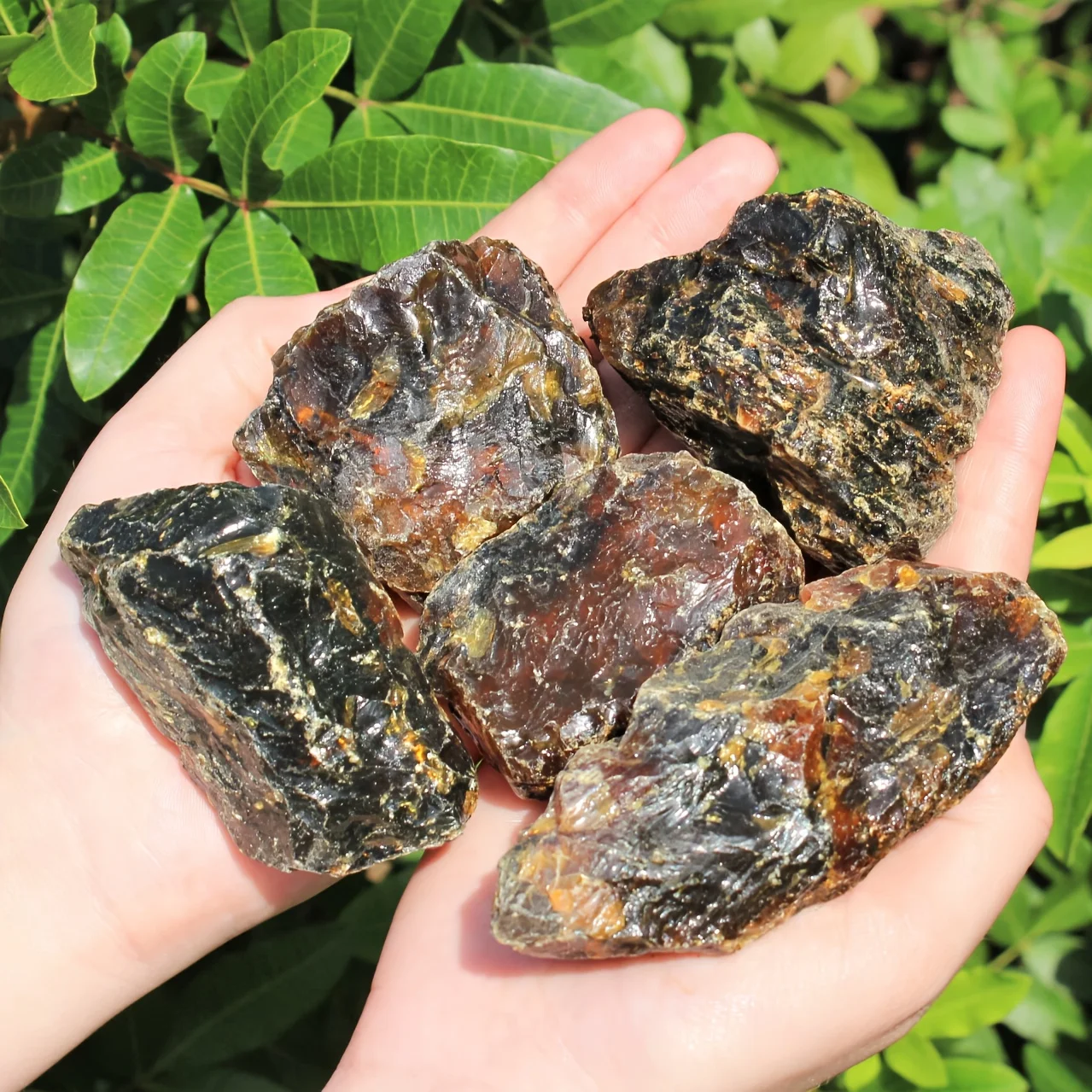 1/3/5/7pcs Natural Amber Raw Stone, Rough Black Amber, Crystal Gems, Collection Rough Rock Mineral, Home Decor, DIY Crystal Gift