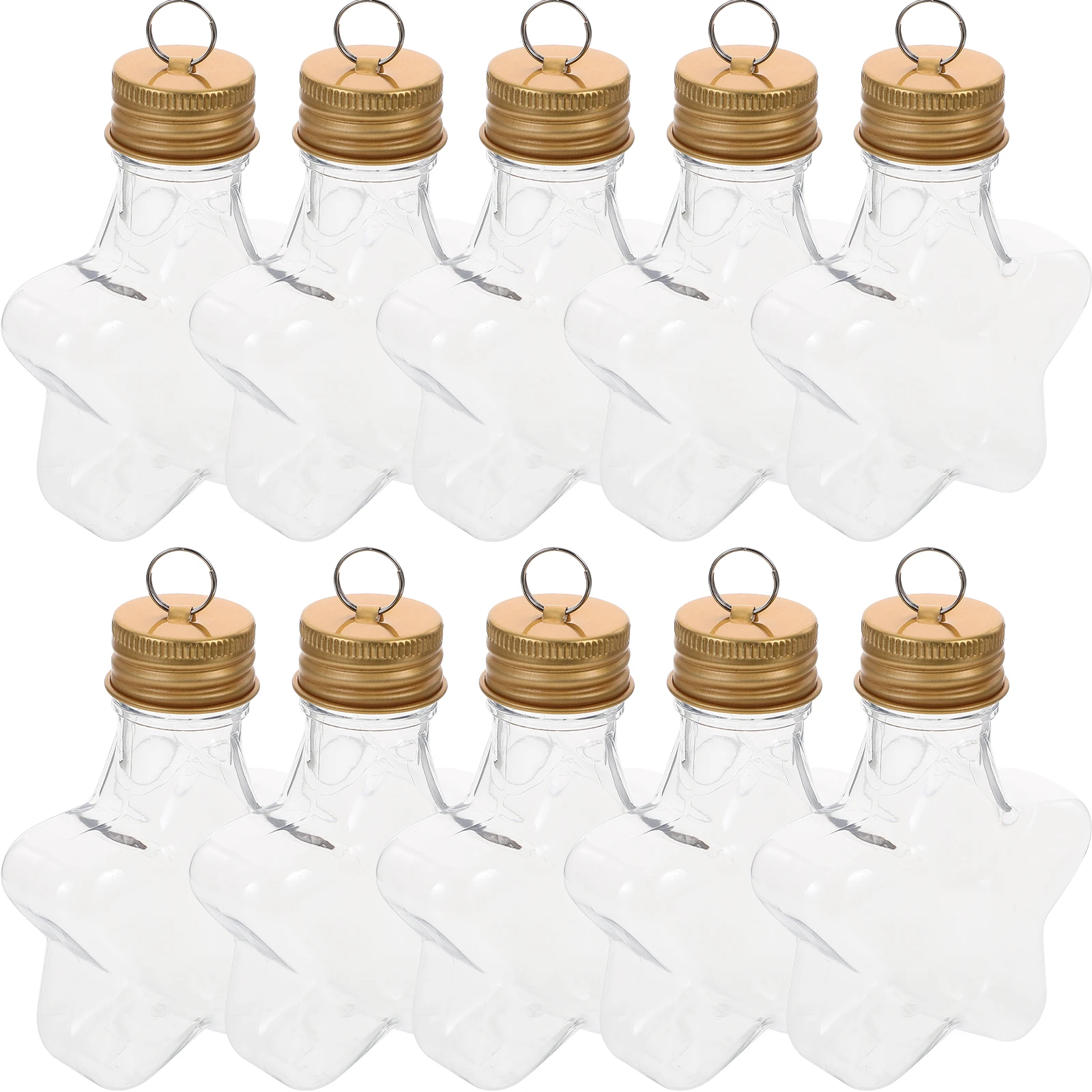 

10pcs Christmas Star Bottle Refillable Transparent Glass Jars Hanging Decoration DIY Craft Photo Prop Unique Shaped Christmas