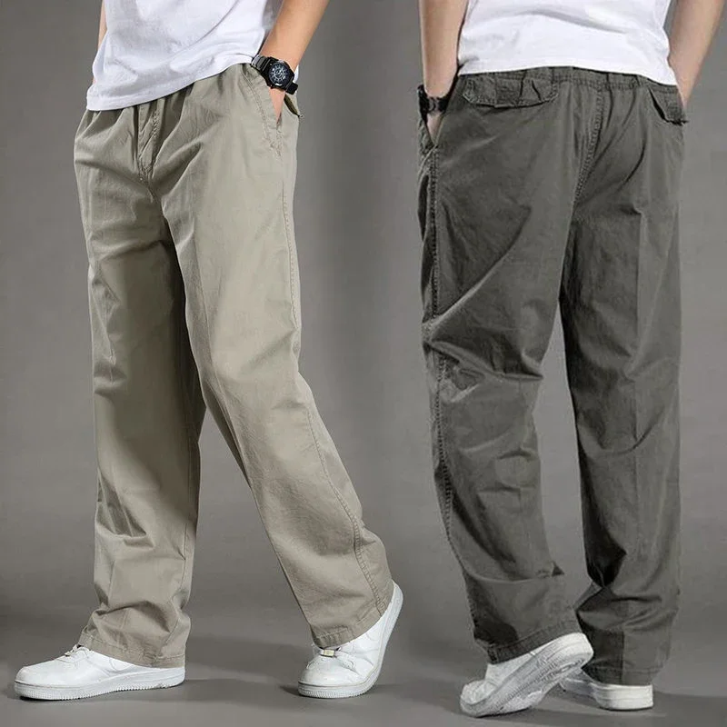 

Men's Cargo Pants Sweatpants Loose Straight Pants Streetwear Male Harajuku Fashion Trousers Casual Pants Elastic Work Trousers