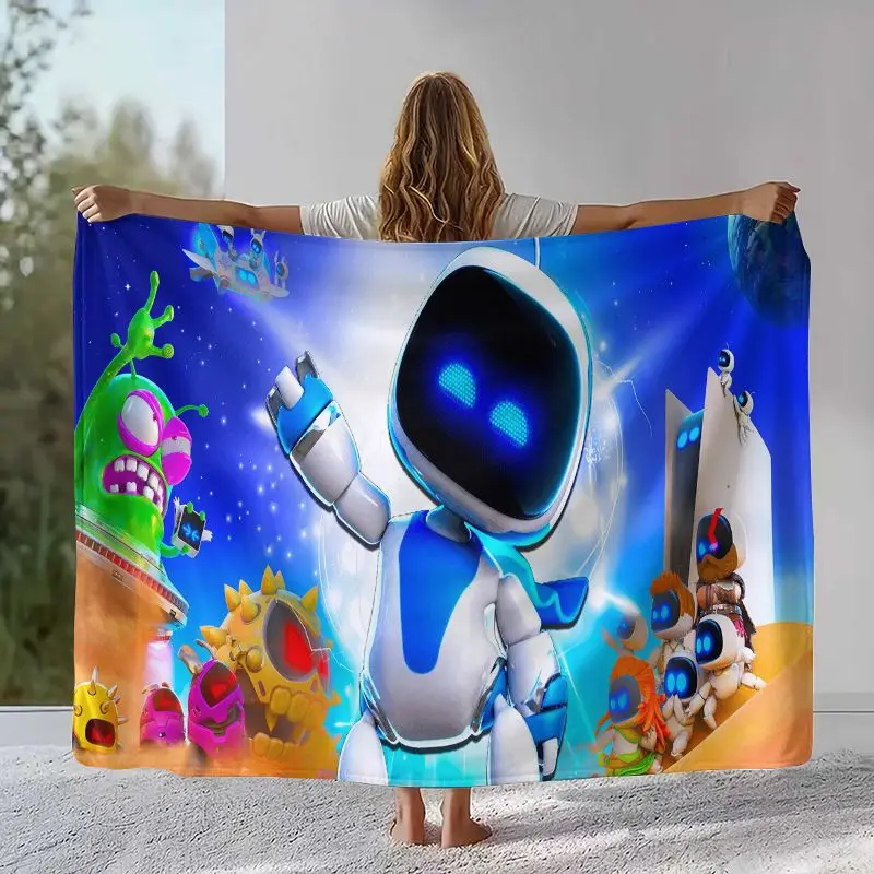 Funny Game A-ASTRO BOT Soft Flannel Throw Blanket,Cozy Warm Blanket for Bed,Sofa,Living Room,Picnic,Camping,Home Decor,Gift