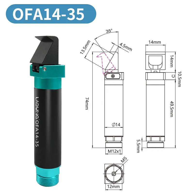 LADUNG Robot Arm Pneumatic Single-Acting Finger Gripper (OFA14/20/30) Extension Rod Bracket Complete Set Mechanical Accessories
