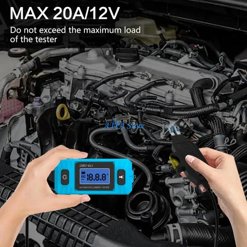 

U13C Vehicle Electrical Tester Meter Blue Backlit Screen Clear Readings Any Light