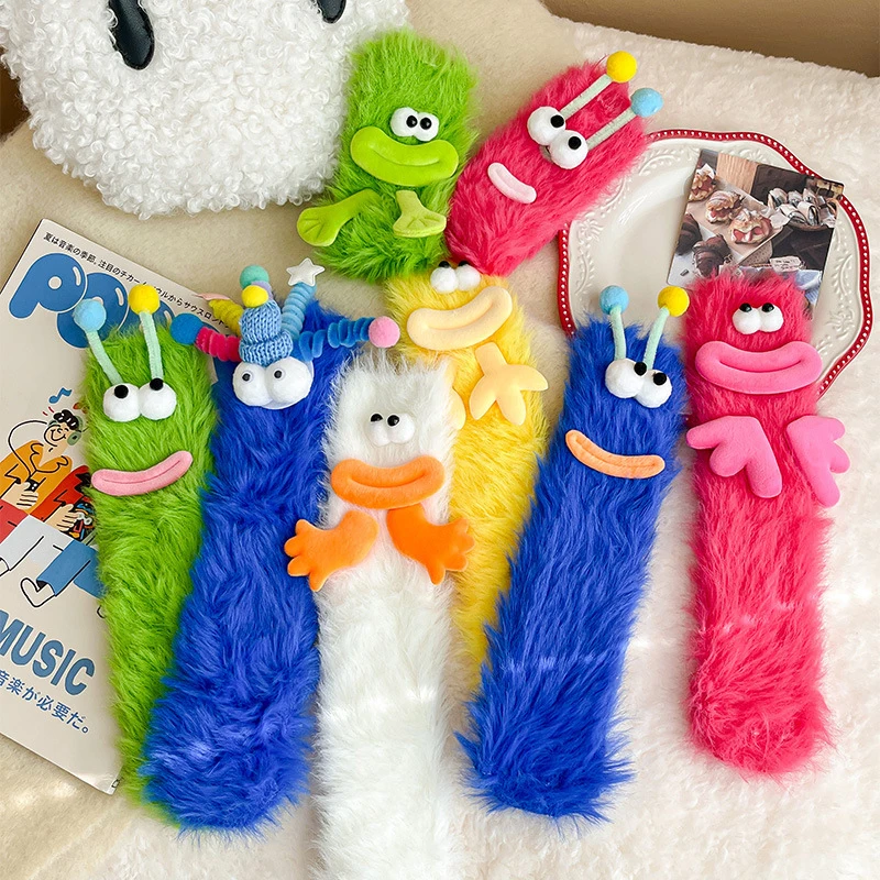Funny Monster Socks Women Autumn Winter Coral Fleece Floor Socks Couple Sleep Socks Fuzzy Socks Christmas Stockings