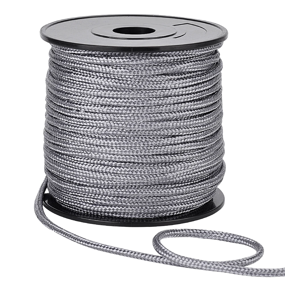 

1roll 50M Nylon Cords Round Slate Gray 3mm 54.68 Yards(50m)/Roll