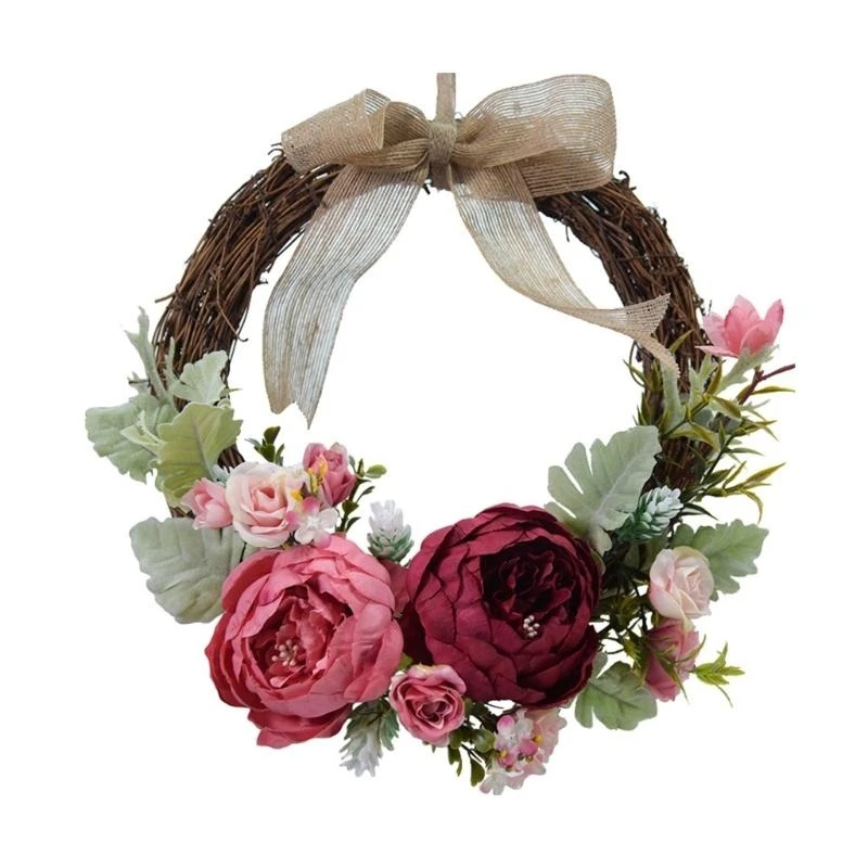 

Realistic Vine Wreath 10.24Inch Artificial Flower Wreath Spring Wreath for Front Door Wedding Plant Flower Arrangements 15UB