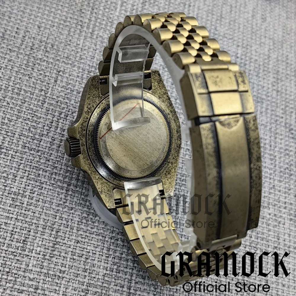 Gramock New 40mm Bronze Pioneer EPXCase Solid Bezel Sapphire Glass fit NH34 NH35 NH36 ETA2824 PT5000 Miyota DG2813 3804 Movement