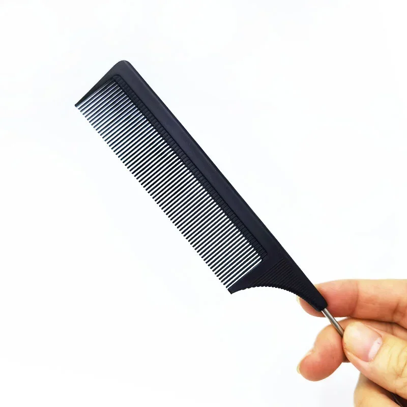 Hot Fashion Black Fine-tooth Comb Metal Pin Anti-static Hair Style Rat Tail Comb 230mm Hair Styling Beauty Tools Barber