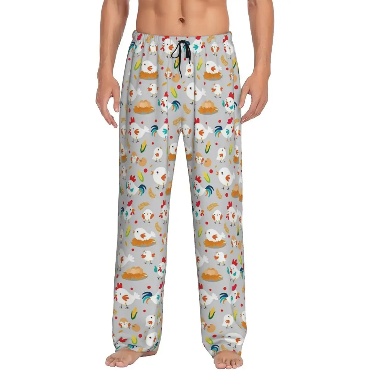 

Custom Cute Chicken Family Pajama Pants Men Sleepwear Sleep Lounge Bottoms with Pockets