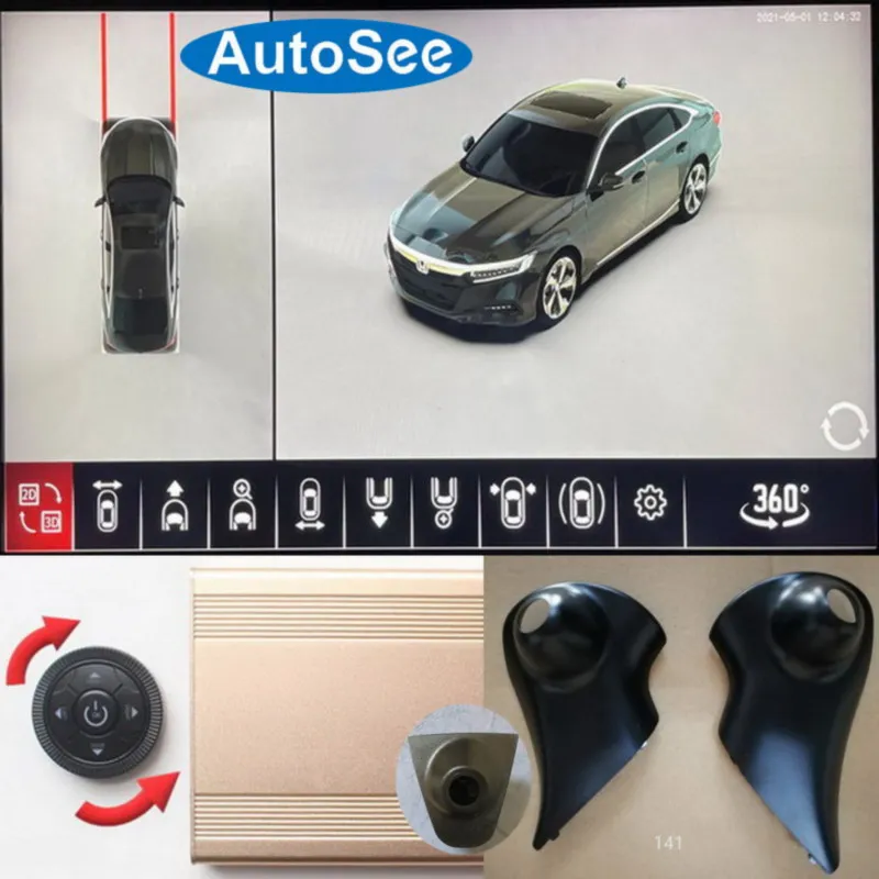 2019-2023 for Honda Accord Inspire car 360 degree camera birds eye 3D Panoramic view side mirror surround parking reverse assist