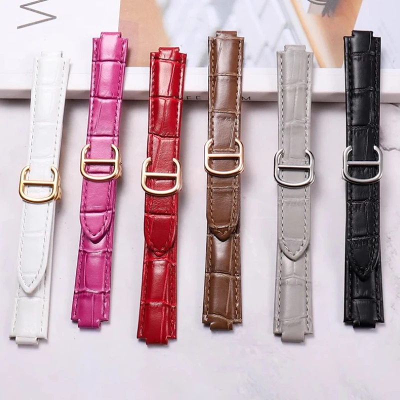 FUYIJIA Luxury 14MM~22MM Convex Cowhide Watchbands BALLON BLEU DE C-ARTIER Substitute Strap Folding Buckle Genuine Leather Belt