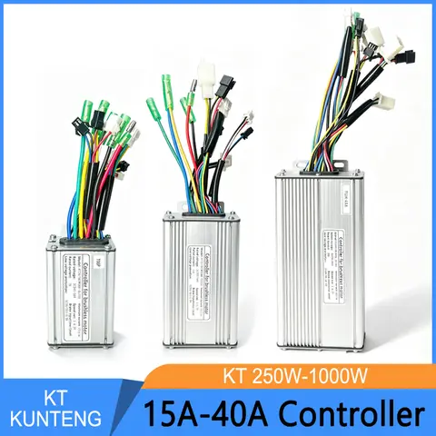 Ebike KT Controller Sine Wave 15A 22A 30A 40A Brushless Motor Controller For 250W to 1000W Ebike Conversion Kit