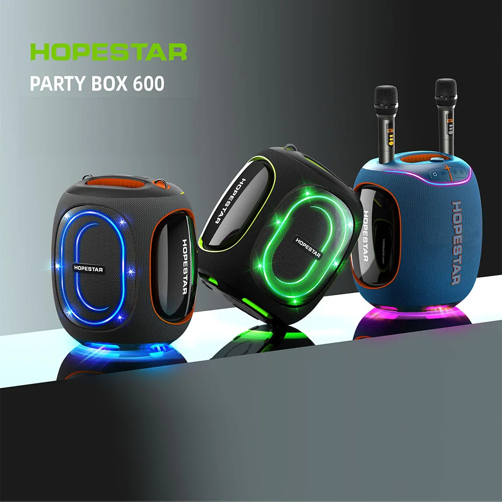 Factory HOPESTAR PARTY600 Outdoor Portable Wireless  Speaker RGB Lighting 300W Super Strong Bass Karaoke Party Music