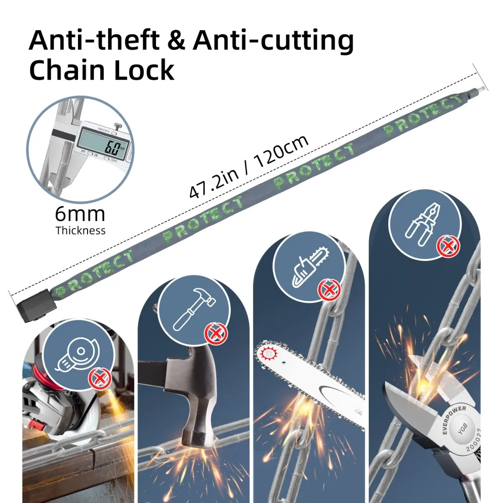 Bike Chain Lock with Alarmn for  Electric Scooters Motorcycle Bicycle  Parts Accessories