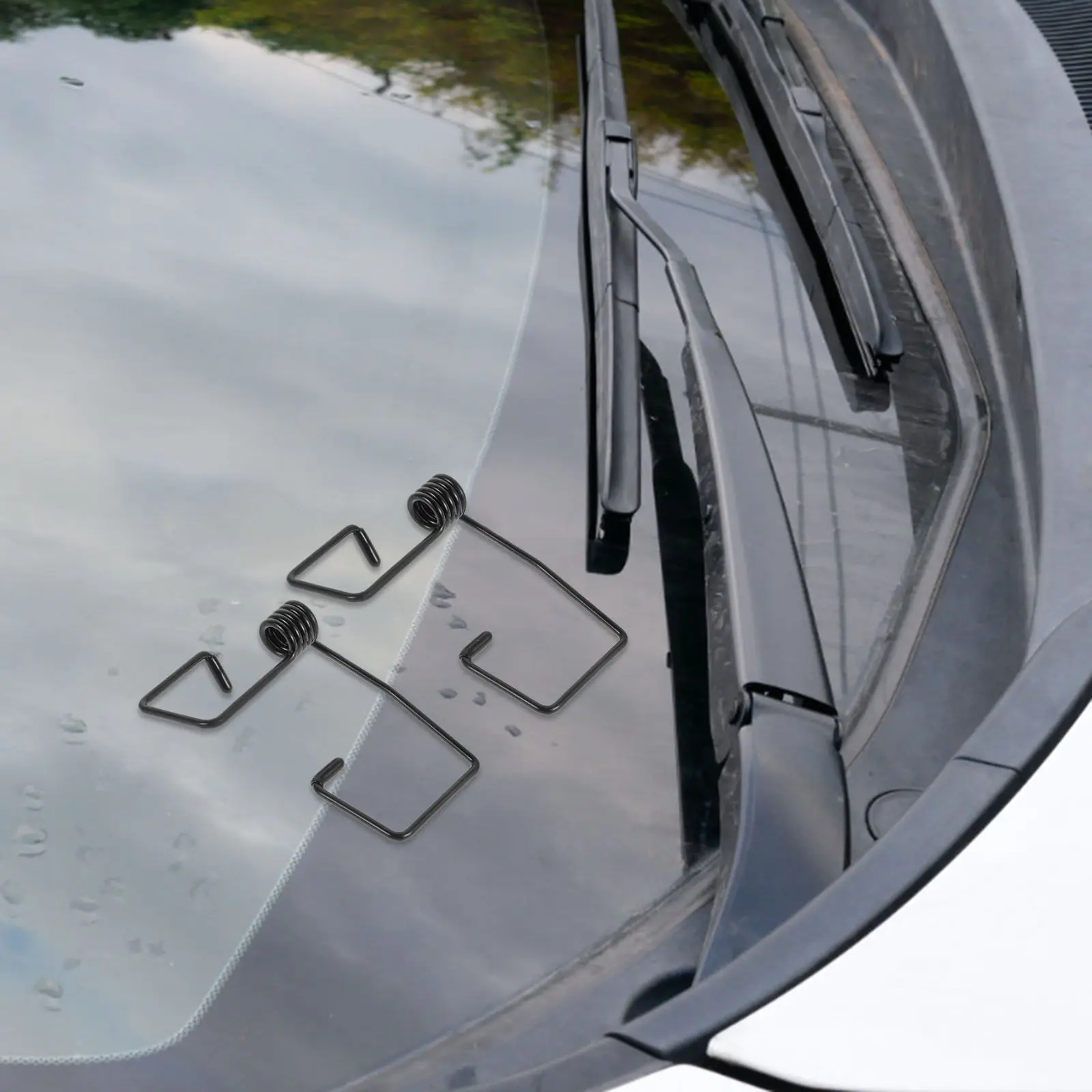 

2pcs Wiper Arm Windshield Pressure Spring Booster Multifunction Force Tension Steel Car Vehicle Replacement Parts Accessories