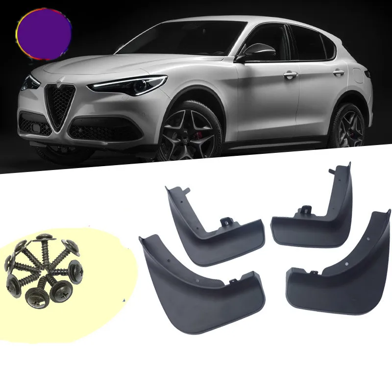 Tyre Fender Mudguards Mudflaps For Alfa Romeo Stelvio SUV  2017 2018 2019 2020 2021 on Wheel Splash Guards Mud Flaps Mud Guards