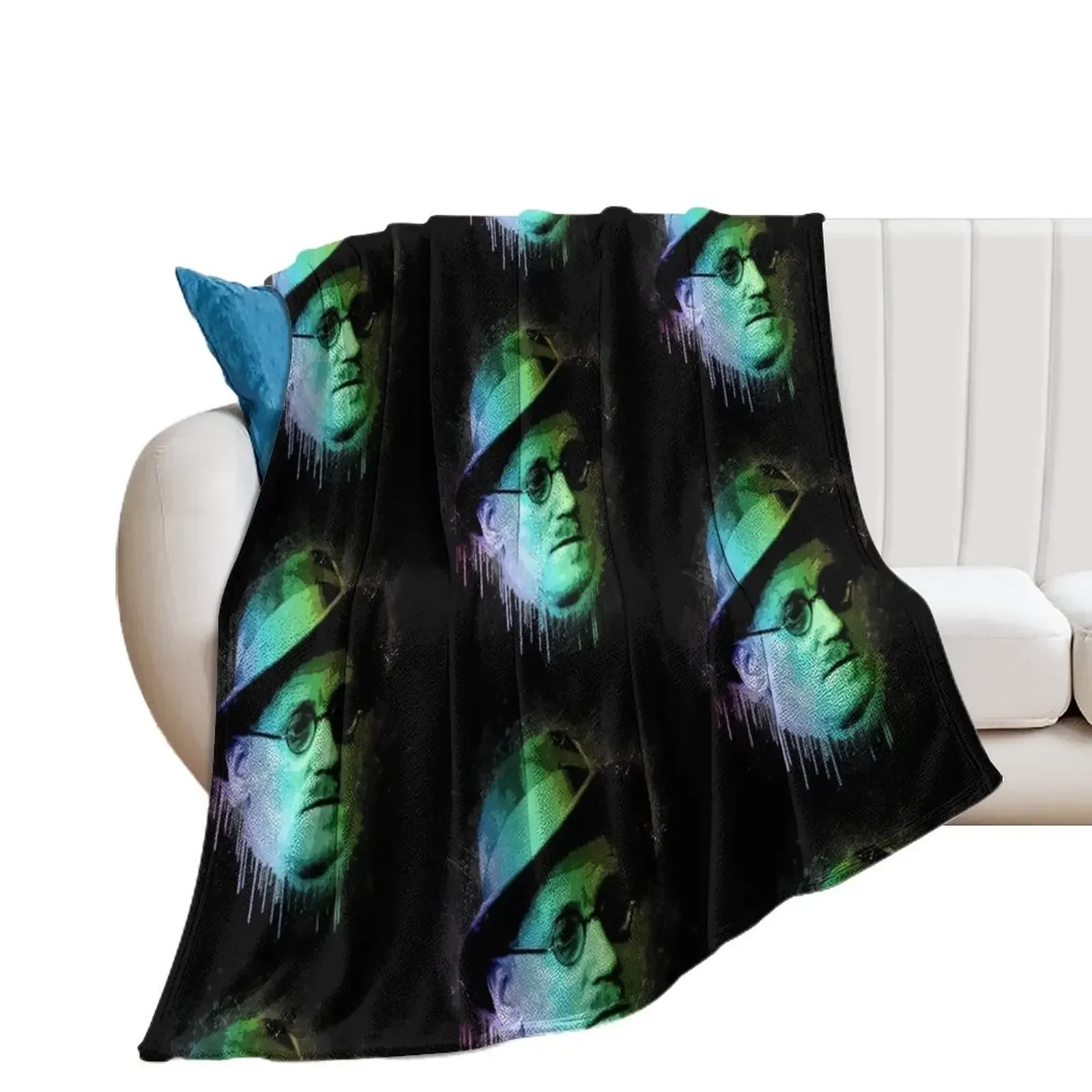 James Joyce Urban Grunge Painting Rainbow Spectrum Throw Blanket Sleeping Bag Thermal Blankets