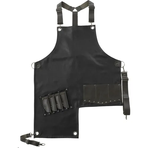 Medusa Forma Leather Shoulder Master Chef-Barista-Cook-Barber-Tattoo-Waiter Bib Black