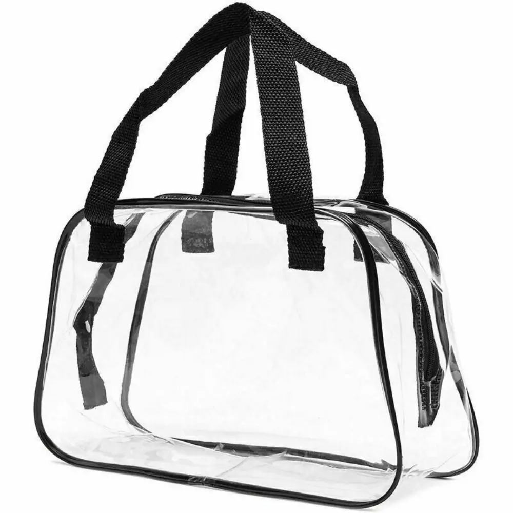 Clear Stadium Approved Tote Bag Transparent Small Handbag for Travel & Concert PVC Cosmetic Bag Tote Bag Travel Toiletries Bag