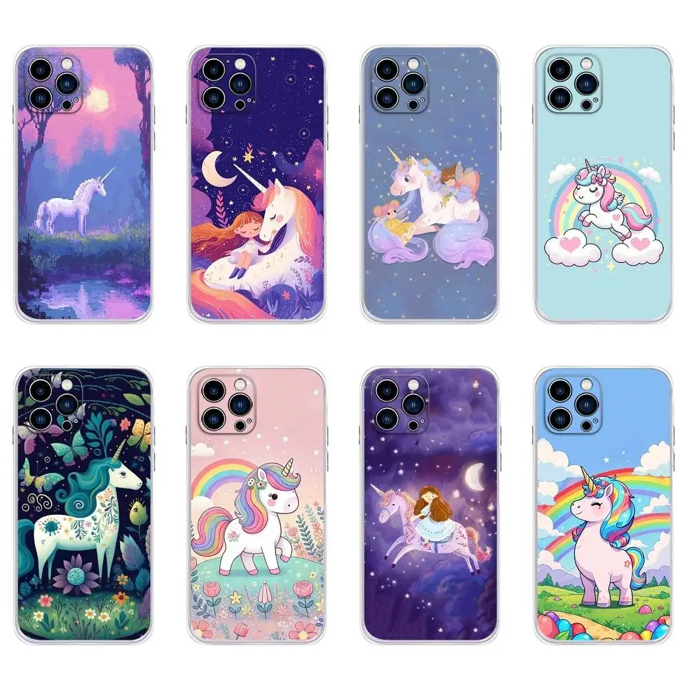 

Unicorn Wallpaper Horse Phone Case For iPhone 16,15,14,13,12,11 Plus,Pro,Max,XR,XS,Plus,E,Mini Transparent Soft Cover